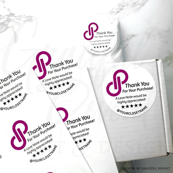 Poshmark -Thank You Round Sticker- 2" (inches) (48ct.) [GD38-48] - Picture 6 of 6